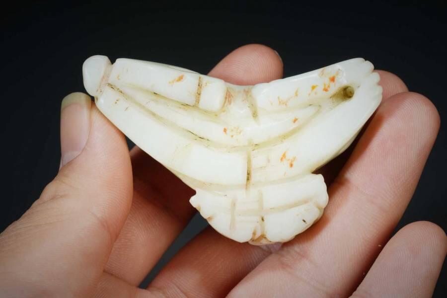 上海都达杂项专场十二（全场包邮】 古玉子母貔貅手把件83-26