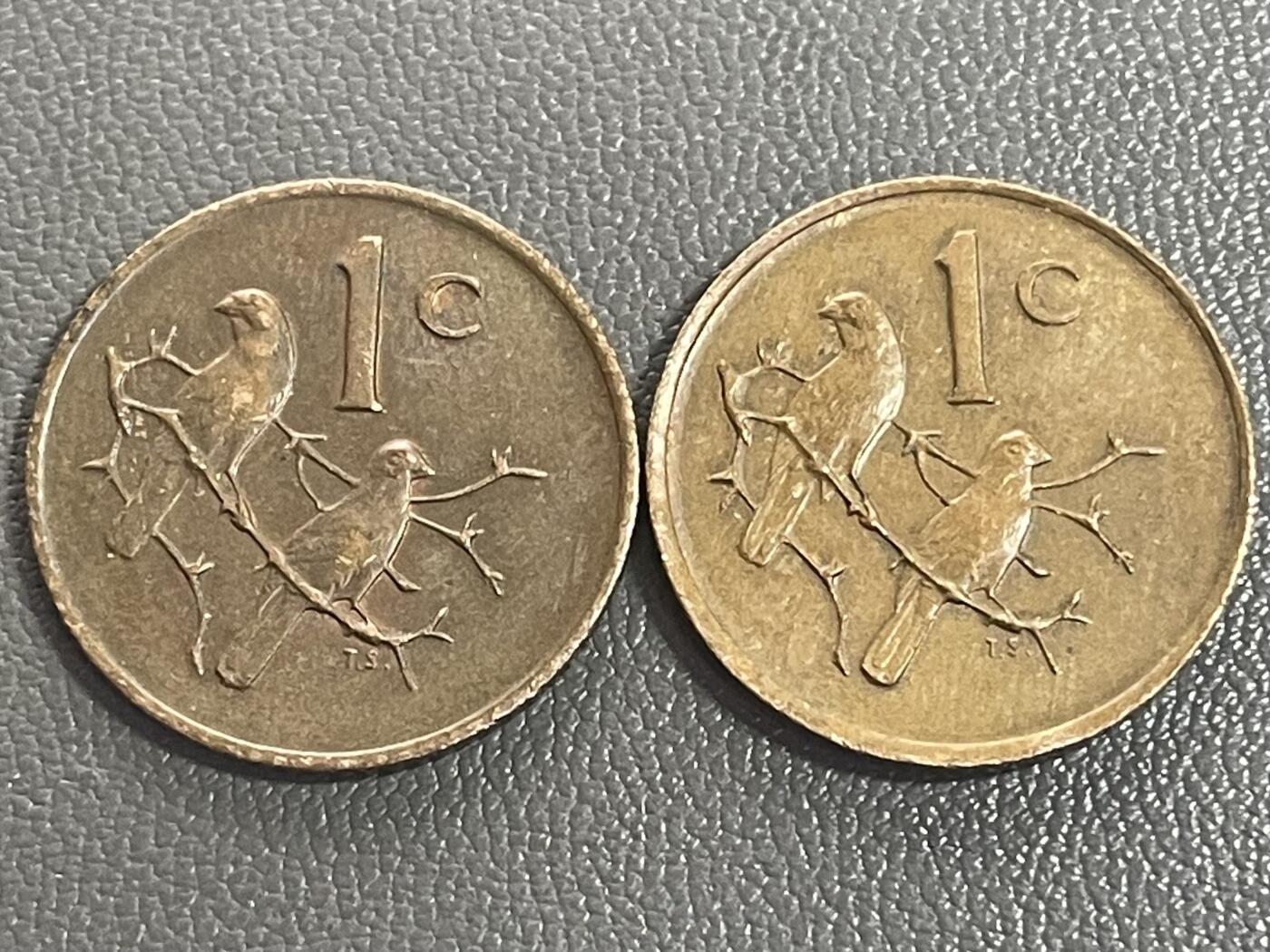 回流0201 不同版本南非一分两枚