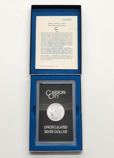 博洋堂世界钱币拍卖第159期（全场包邮） - 美国1883年CC版摩根银币 卡森1美元 GSA大盒封装带证书 品相佳