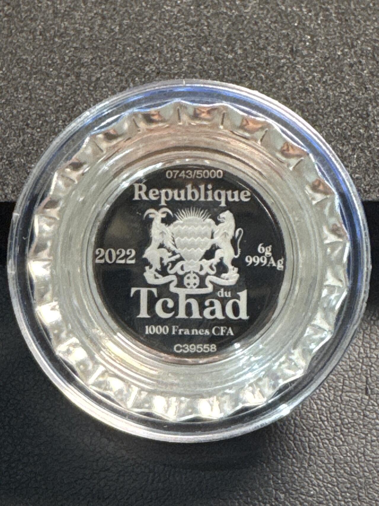 ❤️【币观天下】❤️ 第341期钱币拍卖- 2026.1.30周五晚上6点半场-长期征集拍品 春节前最后一场本场不能存放 节后恢复拍卖 乍得2022年梵高瓶盖形状彩色银币6克盒证齐全