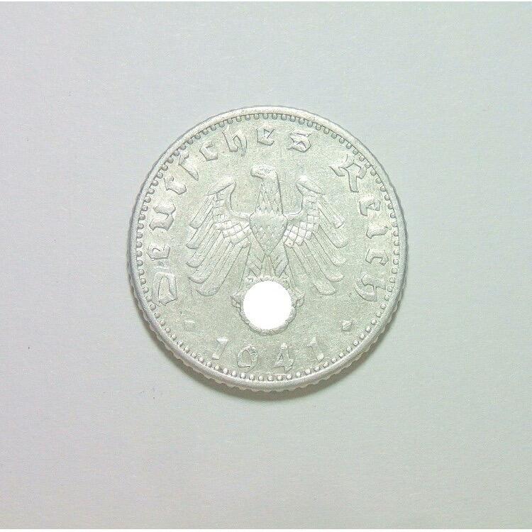稀年 德国第三帝国1941年J版50芬尼 极美品