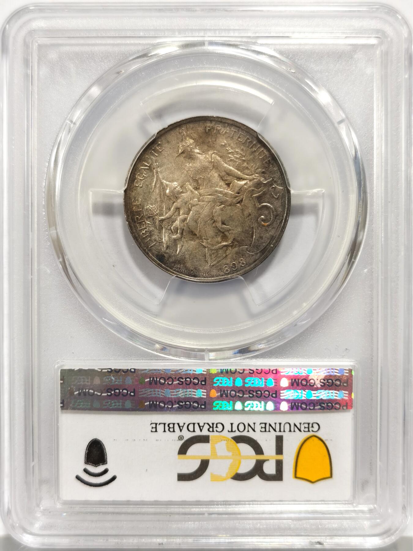博洋堂世界钱币拍卖第159期（全场包邮） PCGS UNC 法国1898年5分铜币，少见当年镀金