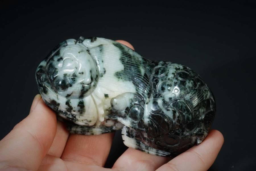 上海都达杂项专场十二（全场包邮】 天然独山玉精雕《招财貔貅》摆件83-40