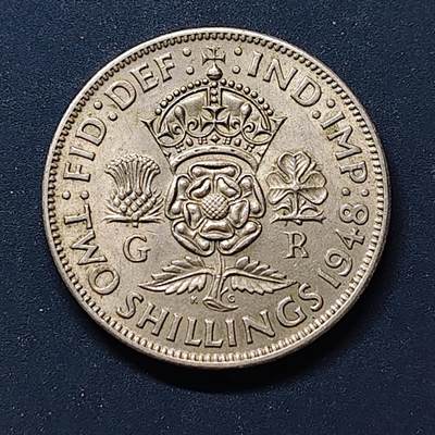 【全场包邮】纯粹捡漏拍498场-持续更新中 - 英国1948年乔治六世2先令
