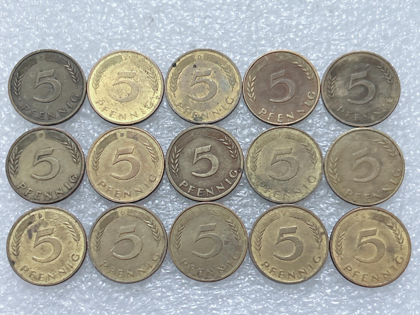 第一海外回流一元起拍收藏 散集专场  第296期 德国5芬尼硬币 15枚