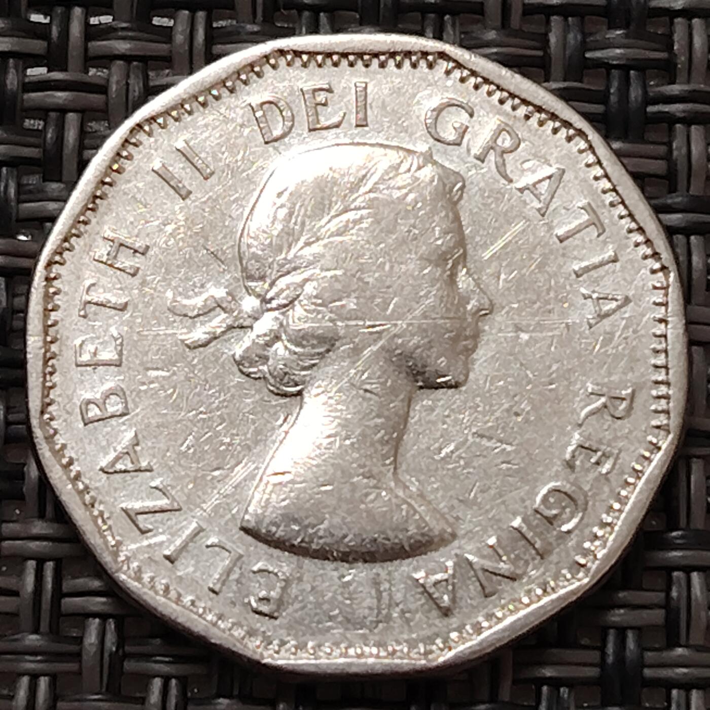 布加迪🐬～世界钱币(上海)🌾第 272 期 /  各国套币和散币 加拿大🇨🇦 1961年 5分 海狸图案 21.2mm ~L7