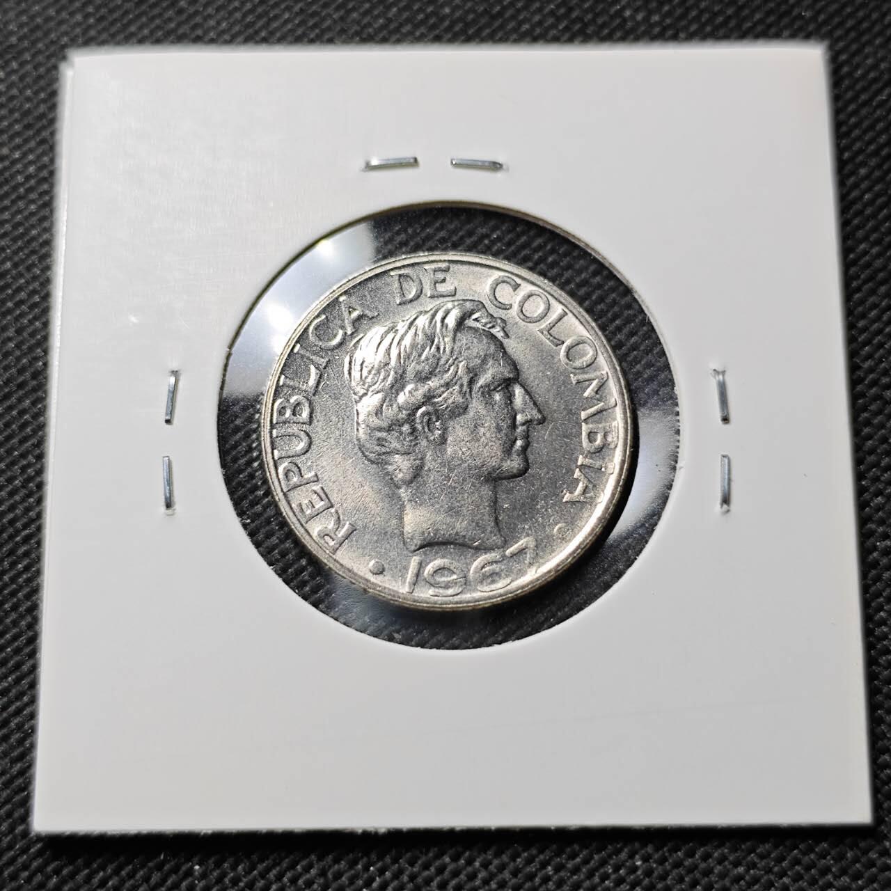 KK钱币收藏小铺  第390期  2月预留时间 周末发货  1967哥伦比亚20分