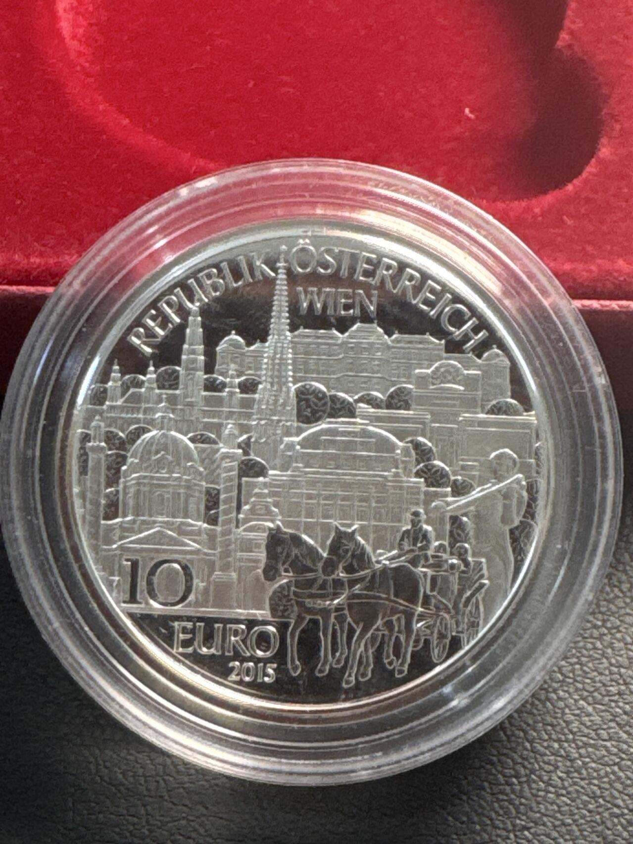 ❤️【币观天下】❤️ 第341期钱币拍卖- 2026.1.30周五晚上6点半场-长期征集拍品 春节前最后一场本场不能存放 节后恢复拍卖 奥地利联邦省系列银币 盒证齐全(面值10欧，重量17.3克)2015-2