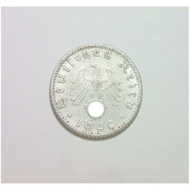 稀年 德国第三帝国1940年G版50芬尼 好品
