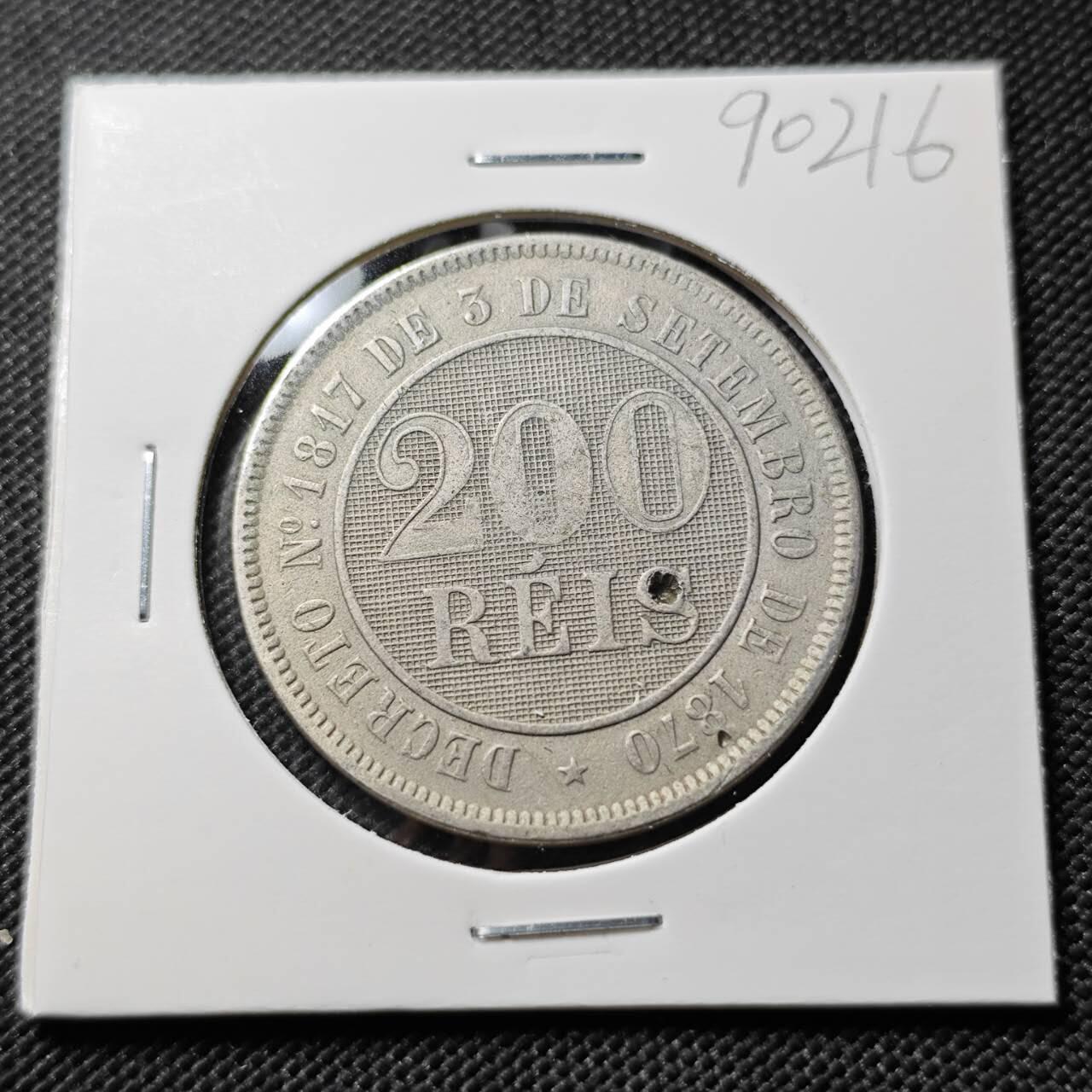 KK钱币收藏小铺  第390期  2月预留时间 周末发货  巴西200瑞斯