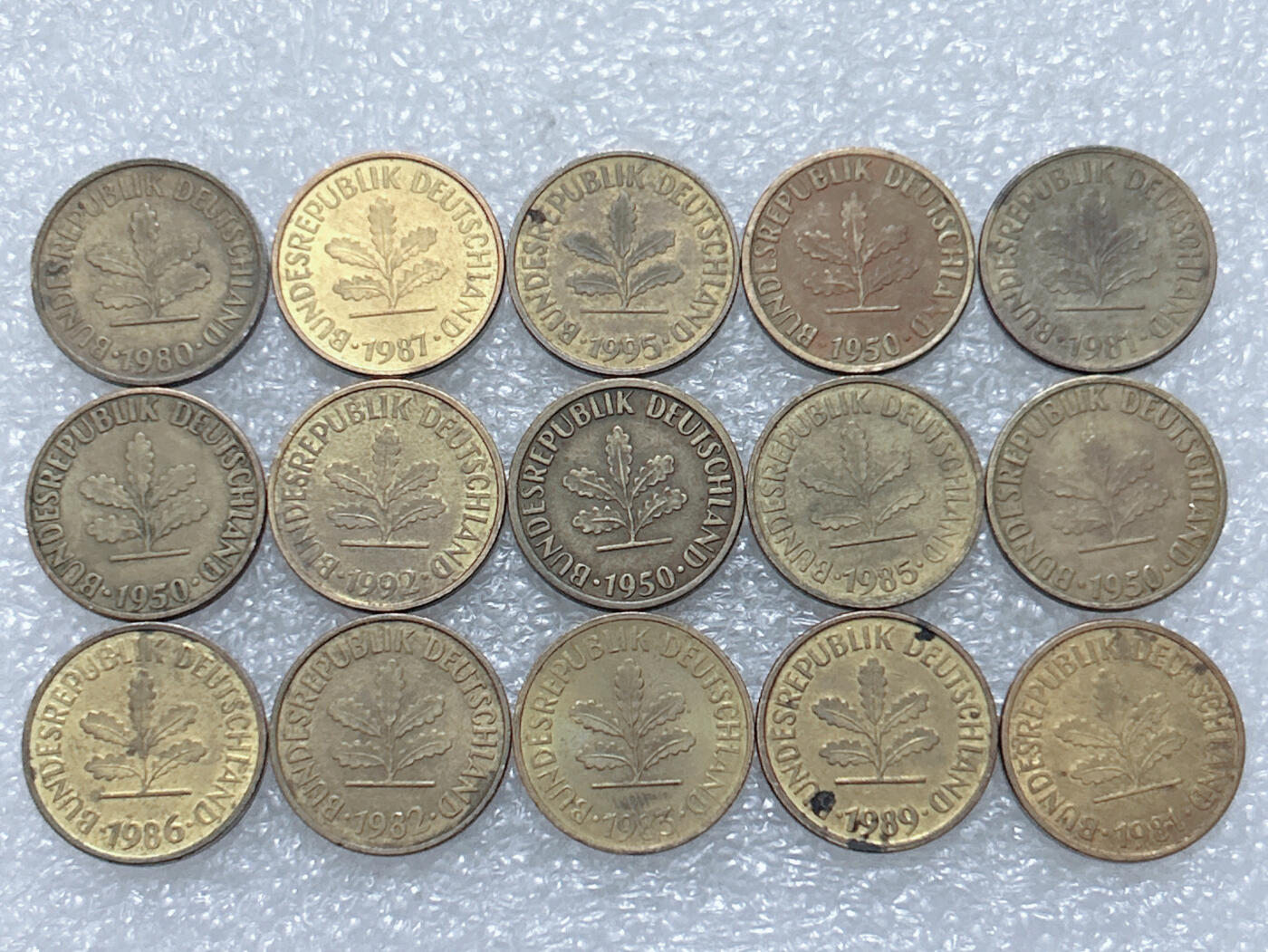 第一海外回流一元起拍收藏 散集专场  第296期 德国5芬尼硬币 15枚