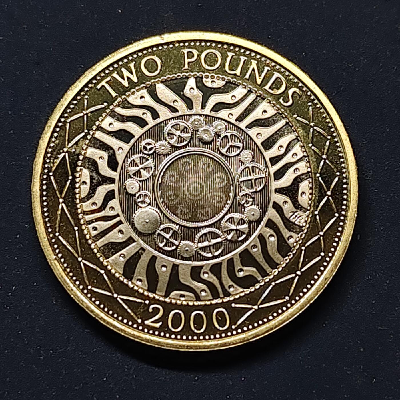 【全场包邮】纯粹捡漏拍498场-持续更新中 英国2000年2镑机械时代双金属精制币