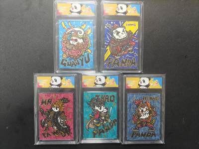 天玑星卡拍第166期《1.29周四截拍》持续收拍收评中 满赠卡需备注 - 【手绘卡】可可瑞听 汪胤 熊猫手绘卡 三国五虎 JBH专属标 一套五张