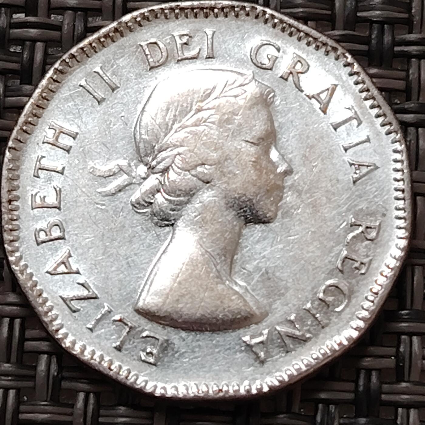 布加迪🐬～世界钱币(上海)🌾第 272 期 /  各国套币和散币 加拿大🇨🇦 1953年 5分 海狸图案 21.2mm ~L7