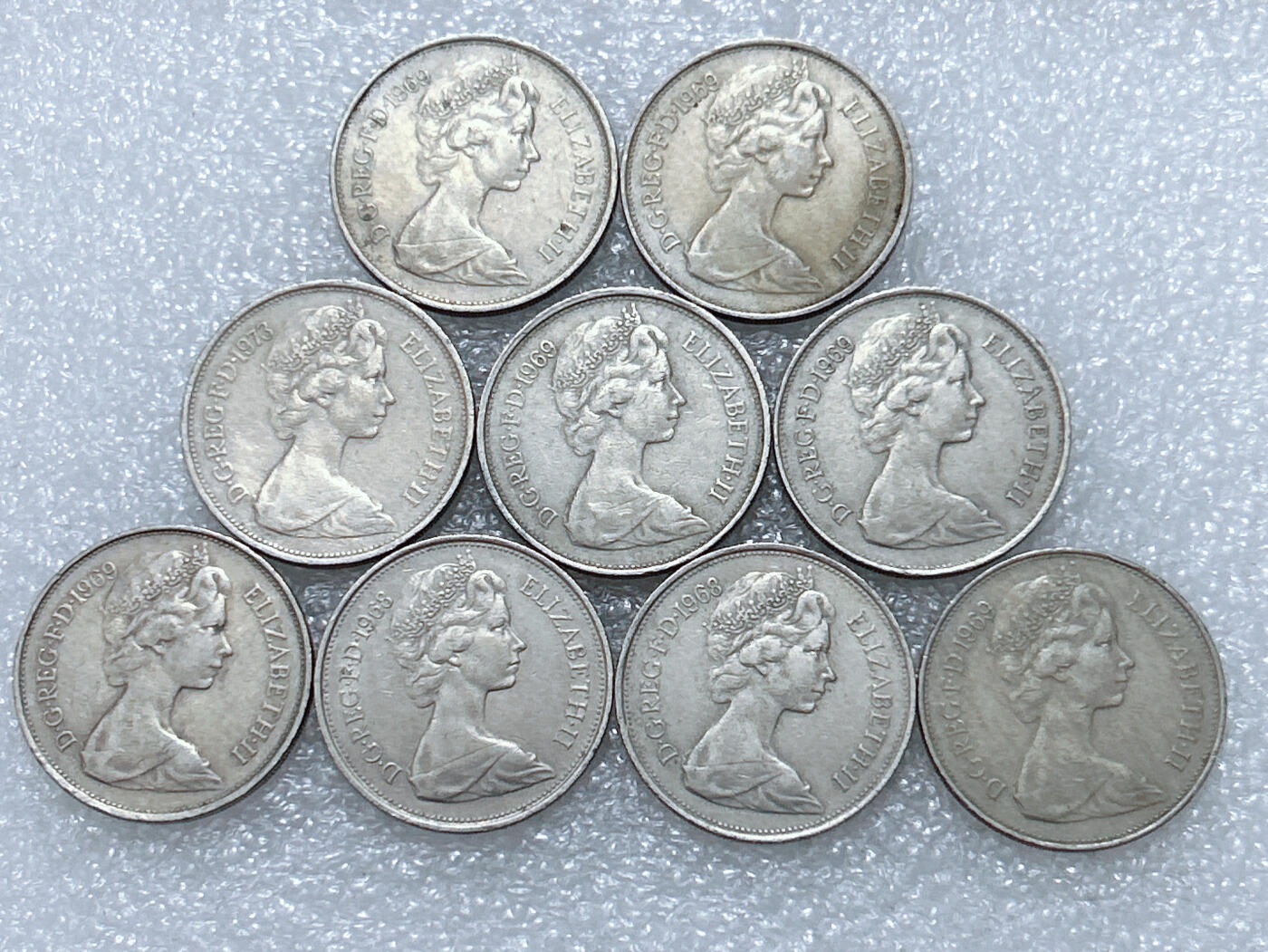 第一海外回流一元起拍收藏 散集专场  第296期 英国10便士硬币 大版 9枚