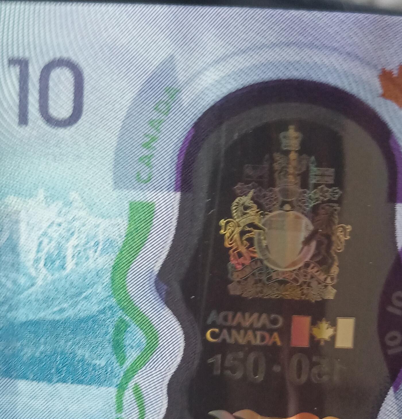 【游宝拍卖】乙巳蛇年第115期 蛇年收官场 加拿大-10元【建国150周年纪念钞 全新UNC-】