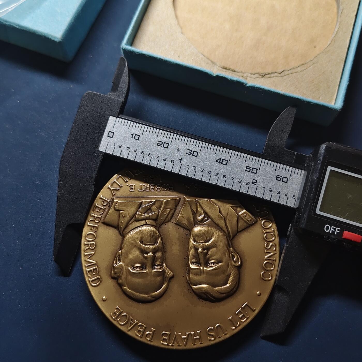 【全场包邮】纯粹捡漏拍499场-持续更新中 【纪念章】美国1965年南北战争结束100周年纪念铜章-盒证全