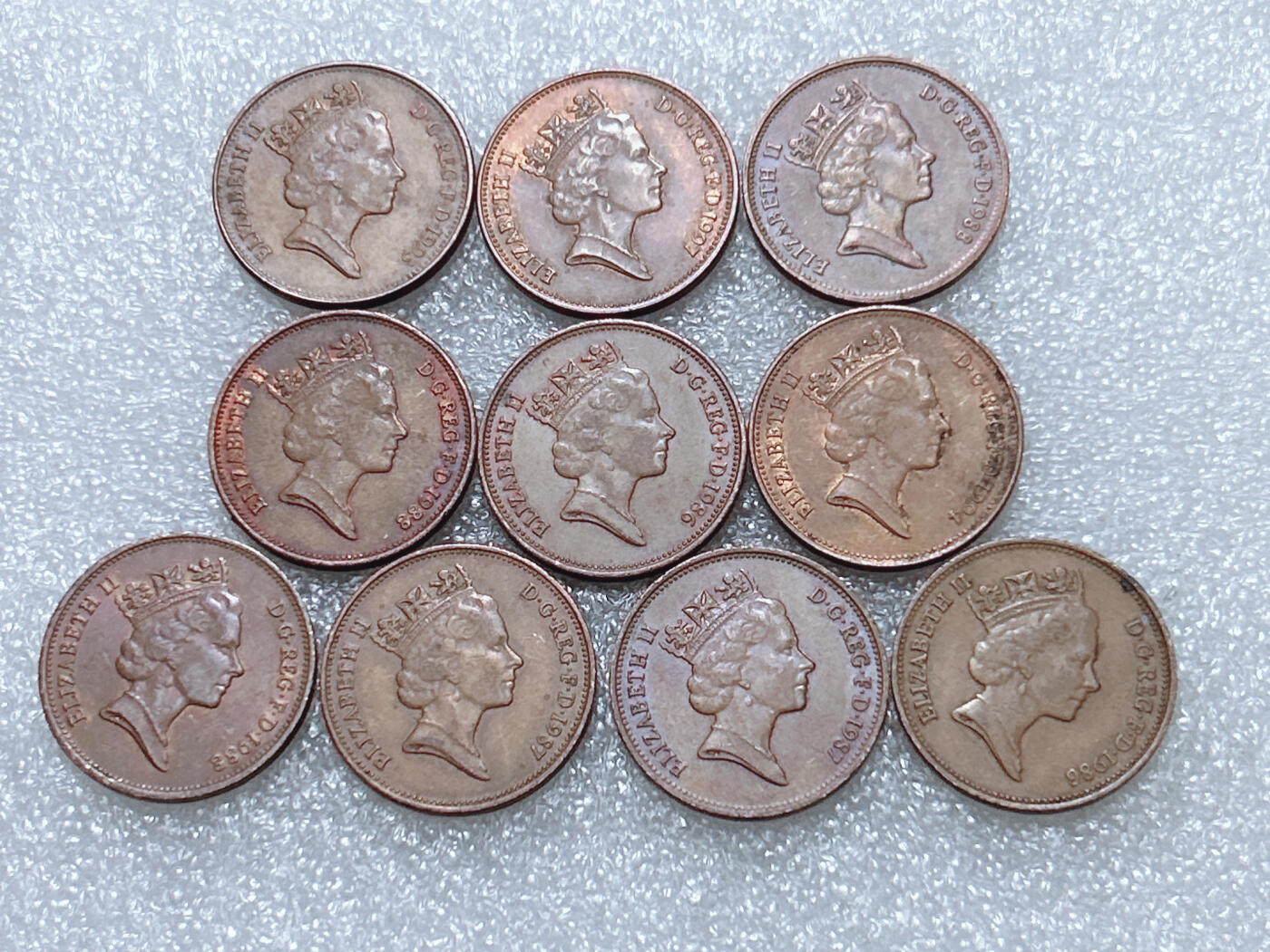 第一海外回流一元起拍收藏 散集专场  第296期 英国2便士硬币 10枚 高冠女王版