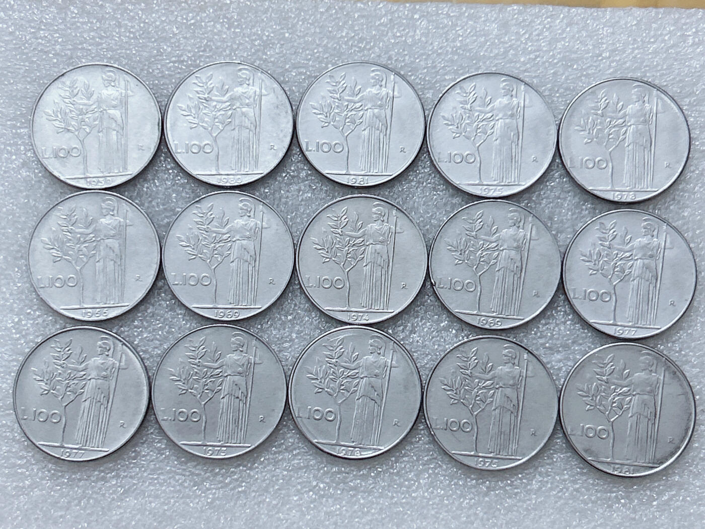 第一海外回流一元起拍收藏 散集专场  第296期 意大利100里拉不锈钢币 15枚