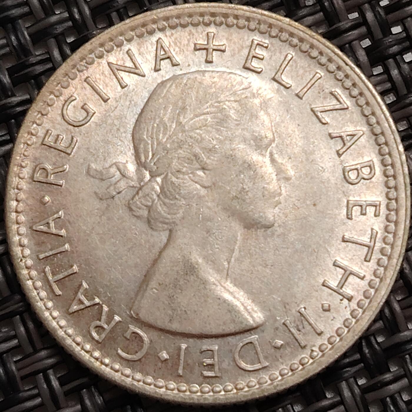 布加迪🐬～世界钱币(上海)🌾第 272 期 /  各国套币和散币 澳大利亚🇦🇺 1954年 1先令银币 5.7g 24mm 500银