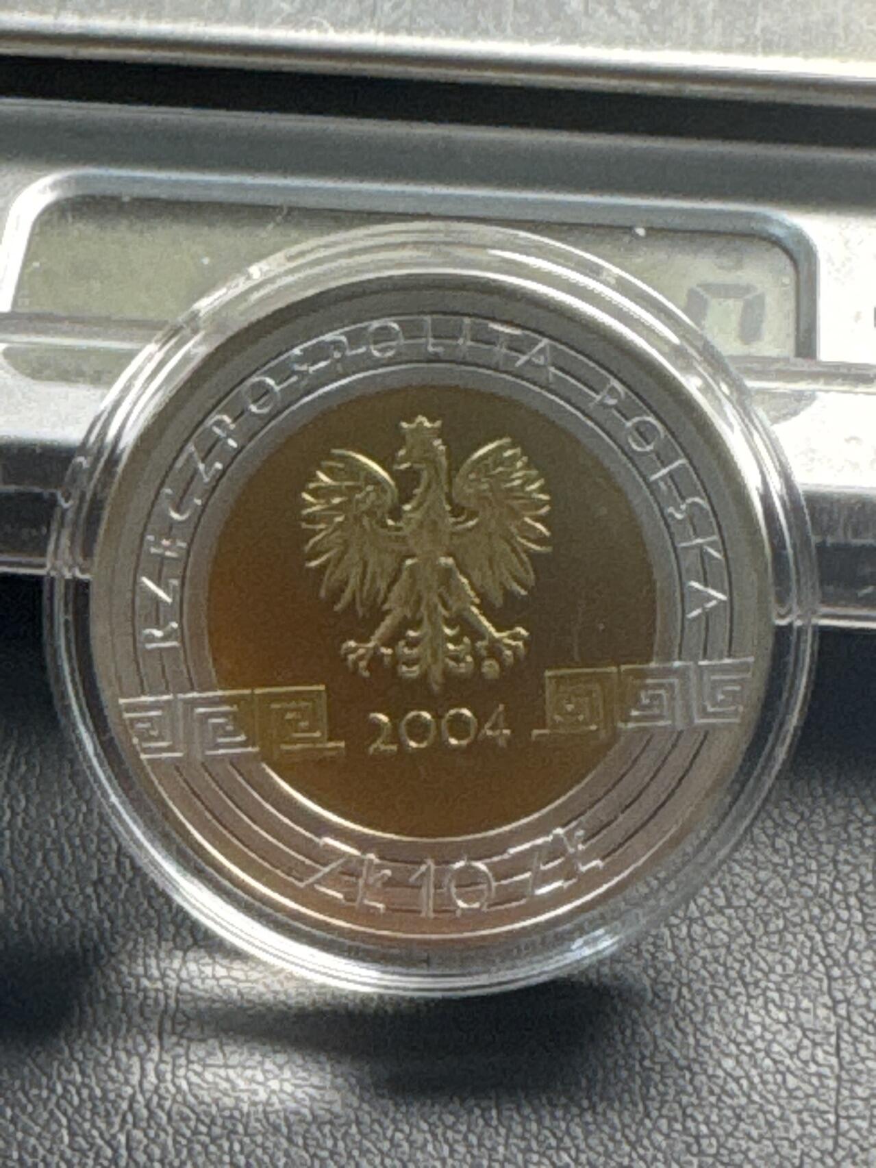 ❤️【币观天下】❤️ 第341期钱币拍卖- 2026.1.30周五晚上6点半场-长期征集拍品 春节前最后一场本场不能存放 节后恢复拍卖 2004 波兰 雅典奥林匹克 10兹罗提【双色四区精制】银币