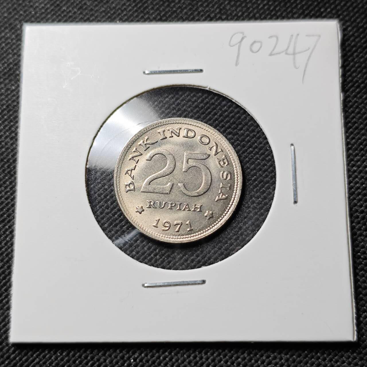 KK钱币收藏小铺  第390期  2月预留时间 周末发货  印度尼西亚25卢比 好品