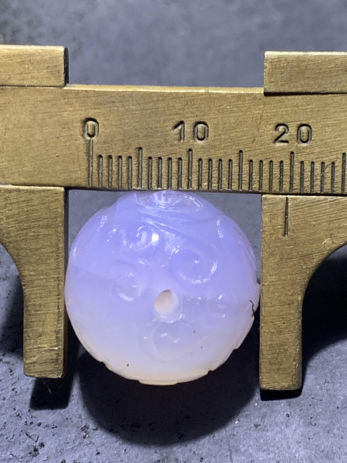 稀有紫罗兰高冰荧光润料玛瑙随形回纹珠一颗