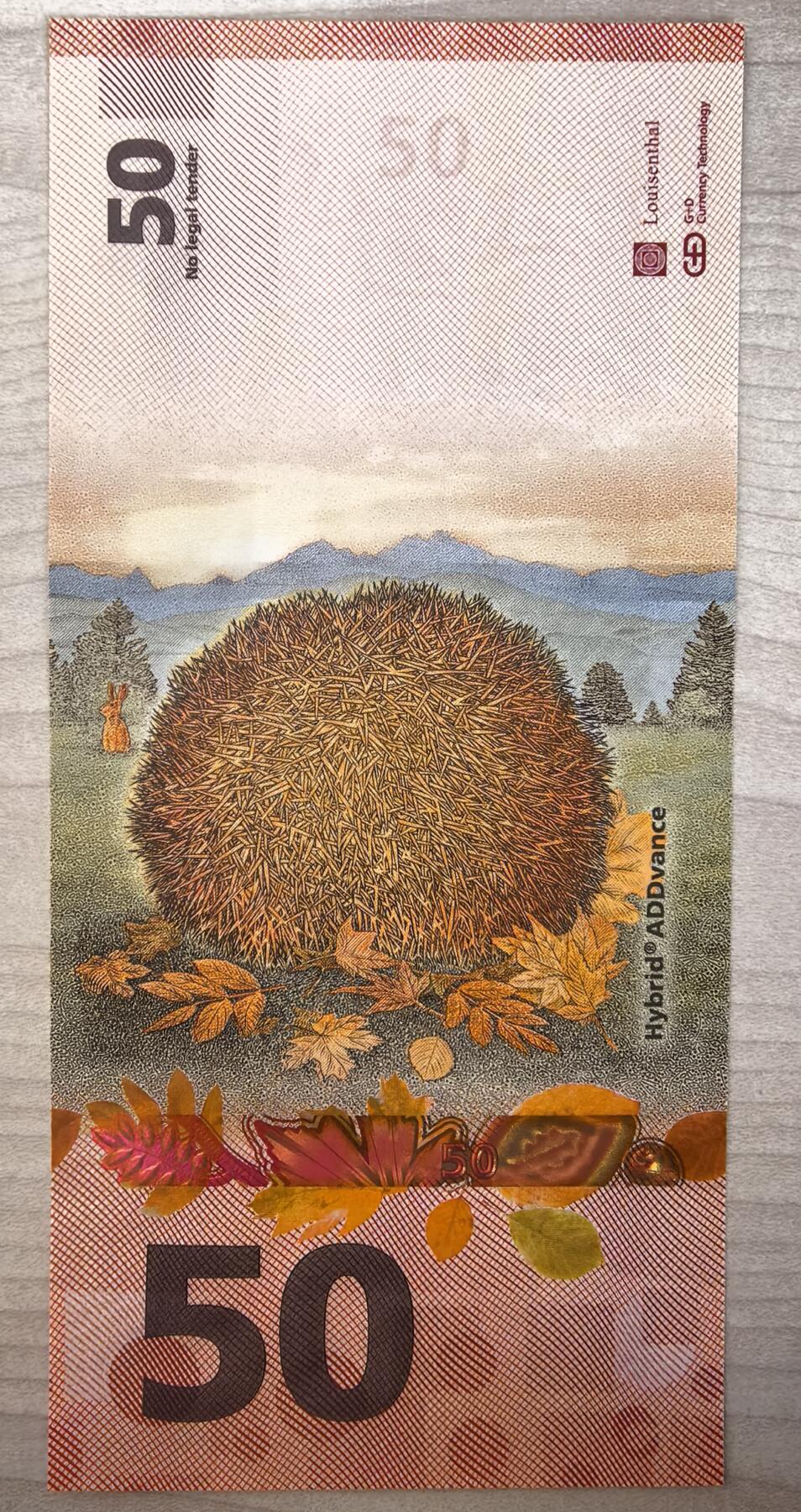 捷德50刺猬测试钞