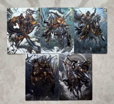 月落卡牌大清仓第5期 - 张建东  异色梁山五虎将   粗闪卡一套