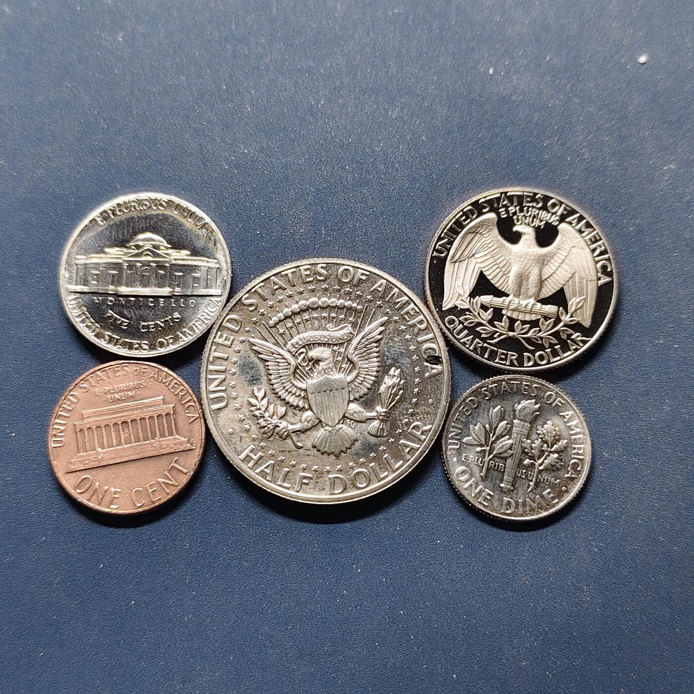 【全场包邮】纯粹捡漏拍498场-持续更新中 美国各年份精制普制混合版5枚套币