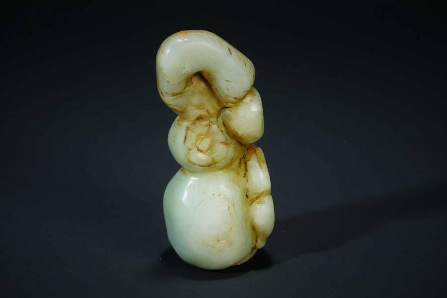 上海都达杂项专场十二（全场包邮】 古玉福禄手把件83-27