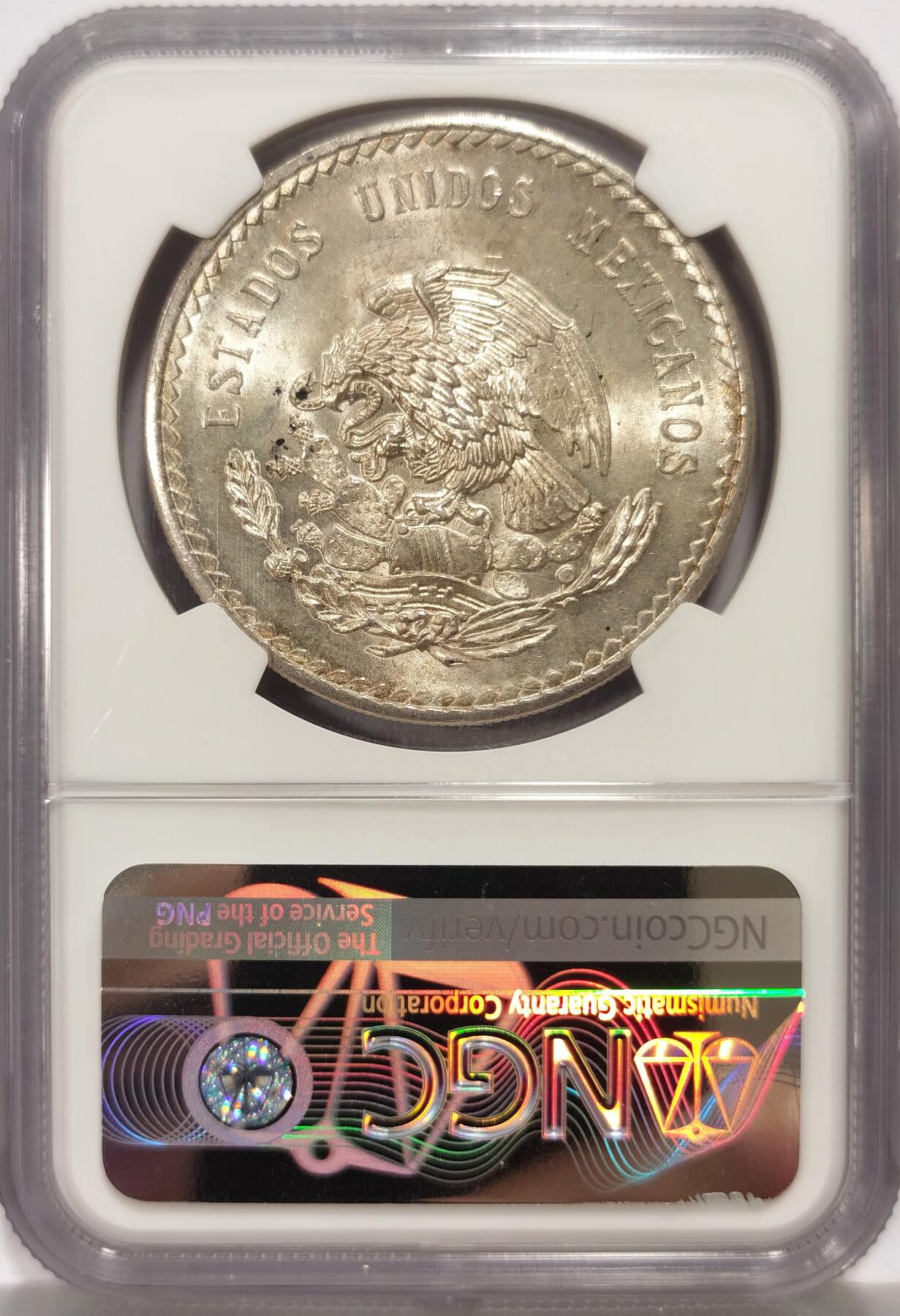 博洋堂世界钱币拍卖第159期（全场包邮） NGC MS64 墨西哥1947年酋长头像5比索大银名誉品，比1948年少一个0的发行量！高分极少