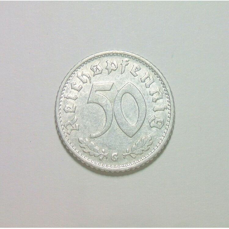 稀年 德国第三帝国1941年G版50芬尼 极美品