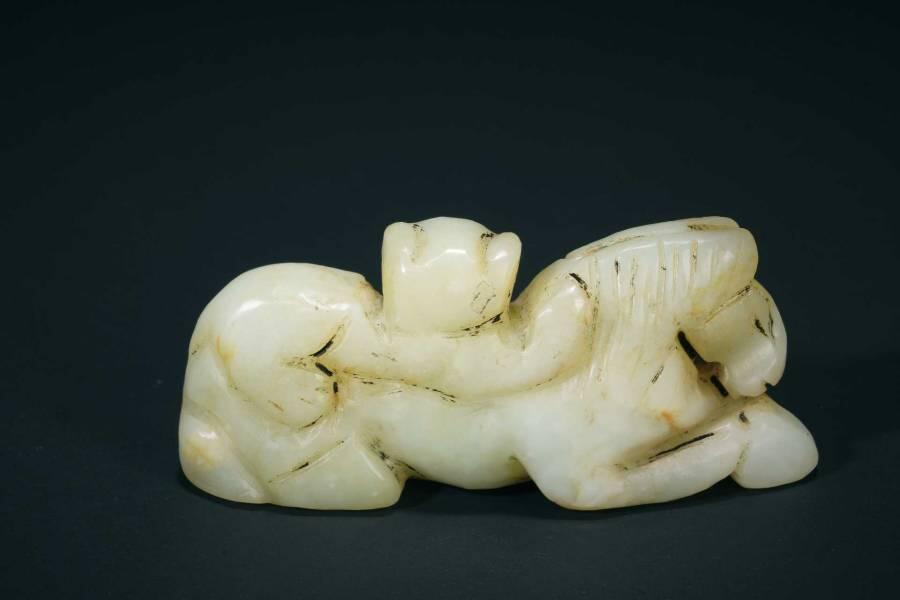 上海都达杂项专场十二（全场包邮】 古玉马上封侯手把件83-25