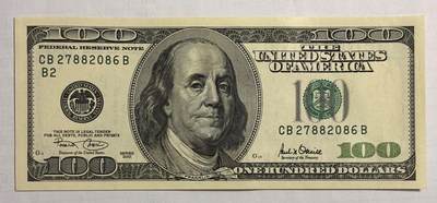 【礼羽收藏】🌏世界钱币拍卖第122期 - 2001年 大头100美金 实物图