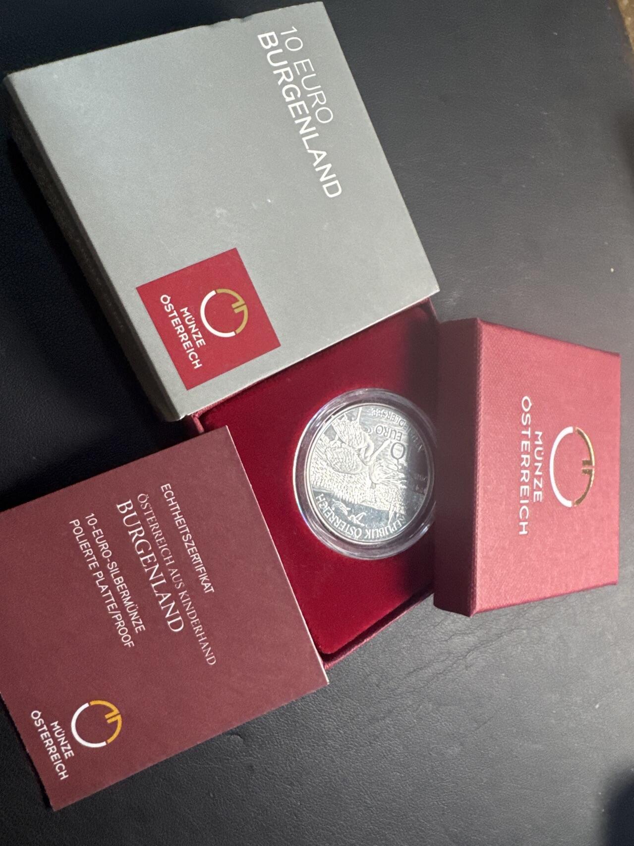 ❤️【币观天下】❤️ 第341期钱币拍卖- 2026.1.30周五晚上6点半场-长期征集拍品 春节前最后一场本场不能存放 节后恢复拍卖 奥地利联邦省系列银币 盒证齐全(面值10欧，重量17.3克)2015-1