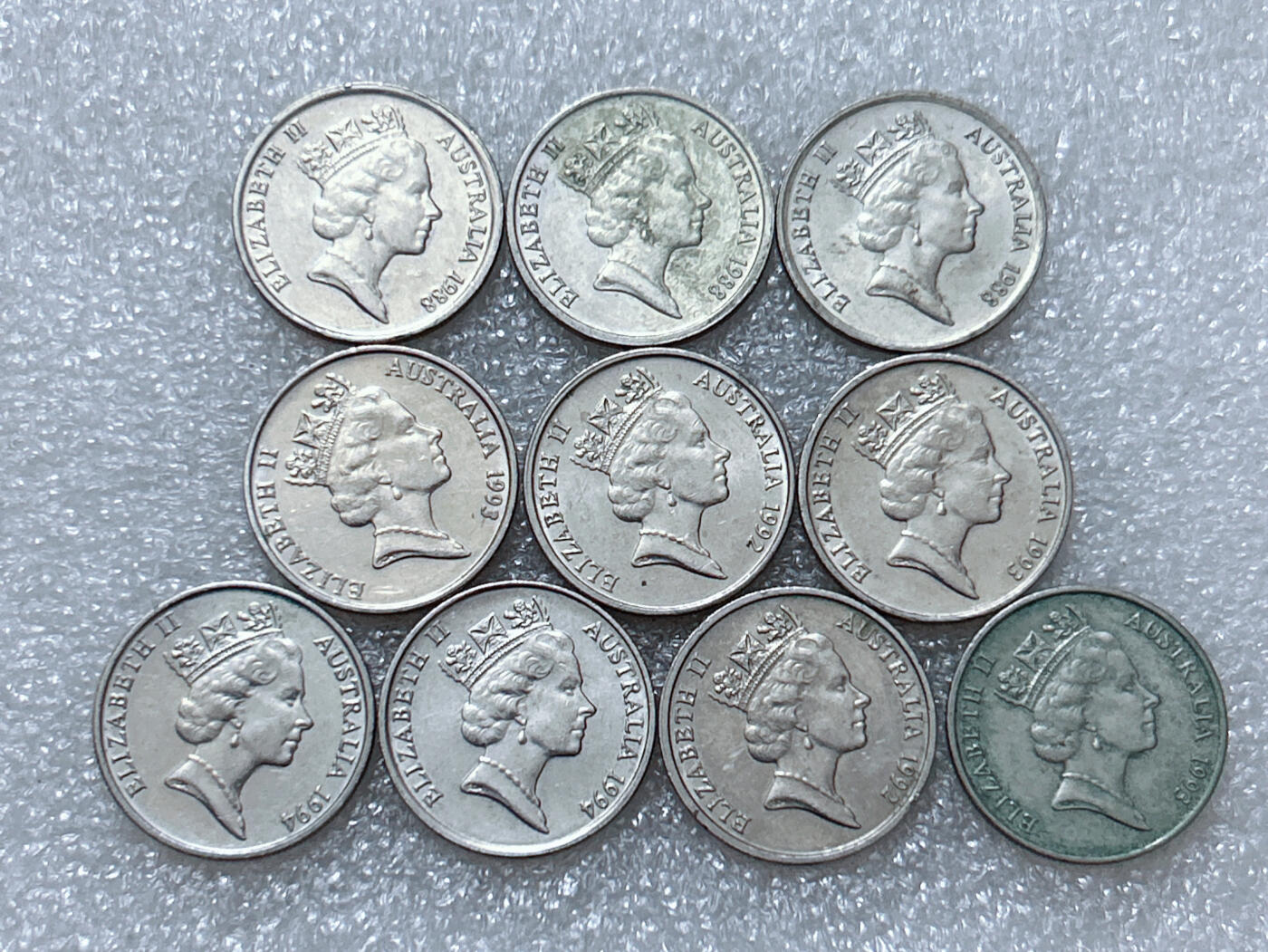 第一海外回流一元起拍收藏 散集专场  第296期 澳大利亚5分硬币 高冠女王版 10枚