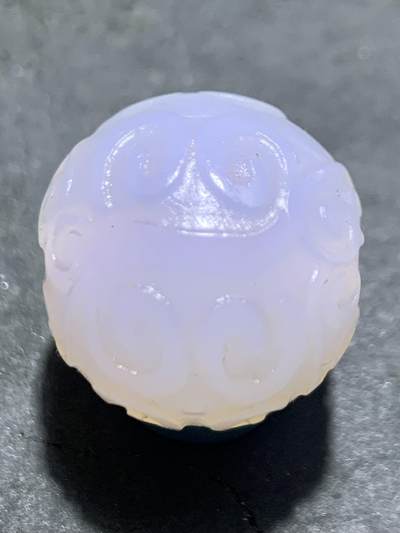 稀有紫罗兰高冰荧光润料玛瑙随形回纹珠一颗 - 稀有紫罗兰高冰荧光润料玛瑙随形回纹珠一颗