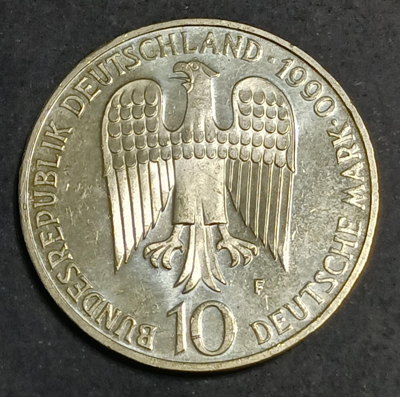 【游宝拍卖】乙巳蛇年第115期 蛇年收官场 德国1990年10马克银币 15克 带包装+证书