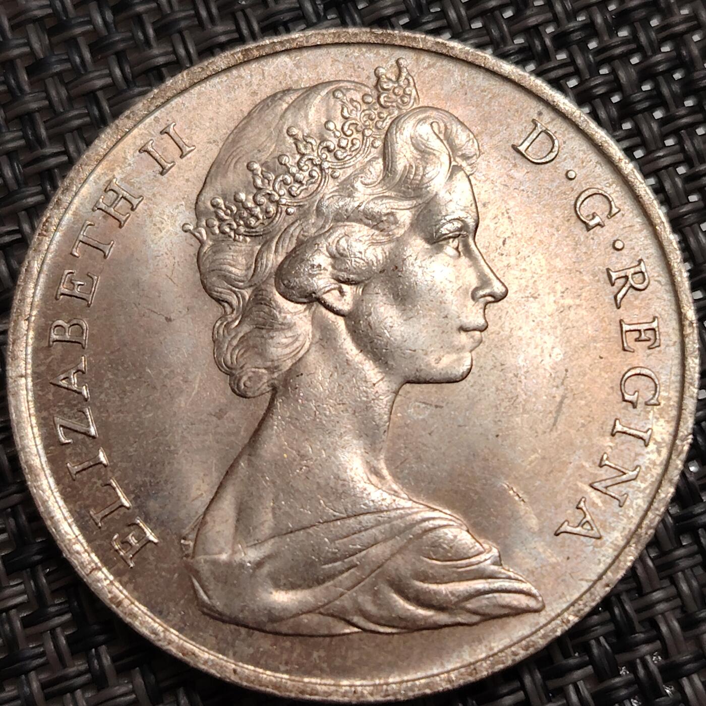 布加迪🐬～世界钱币(上海)🌾第 272 期 /  各国套币和散币 特克斯和凯科斯群岛 1969年 1克朗 38.5mm