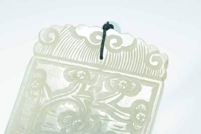 上海都达杂项专场90【全场包邮】  90年代 和田玉精雕《人物诗文》挂牌83-33