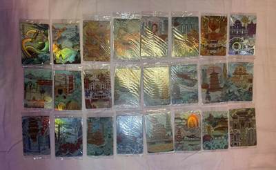 月落卡牌大清仓第5期 - 可可瑞听   锦绣山河第一弹   彩闪卡一套（含卡册卡、卡头）共56张