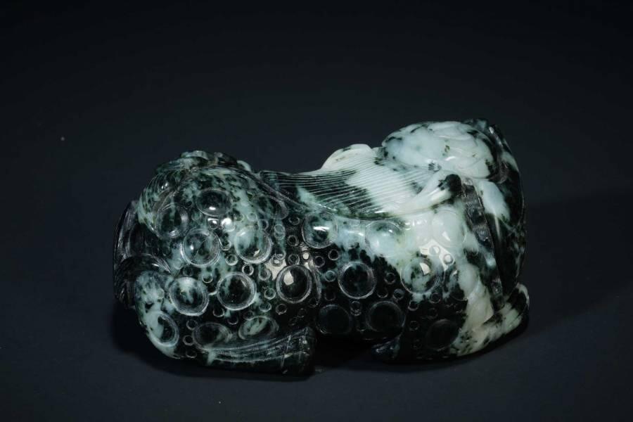 上海都达杂项专场十二（全场包邮】 天然独山玉精雕《招财貔貅》摆件83-40