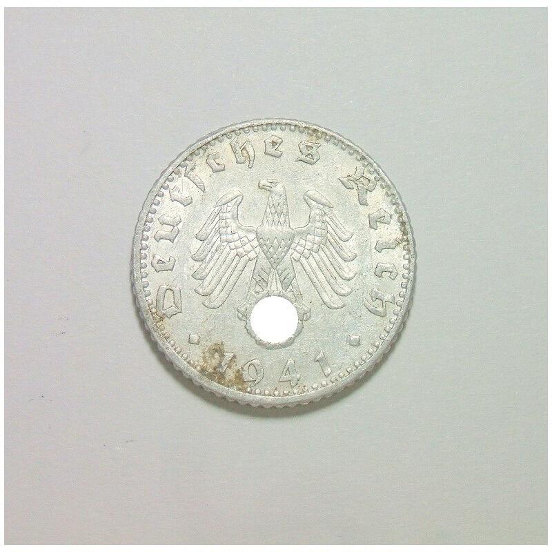 德国第三帝国1941年F版50芬尼 带原光