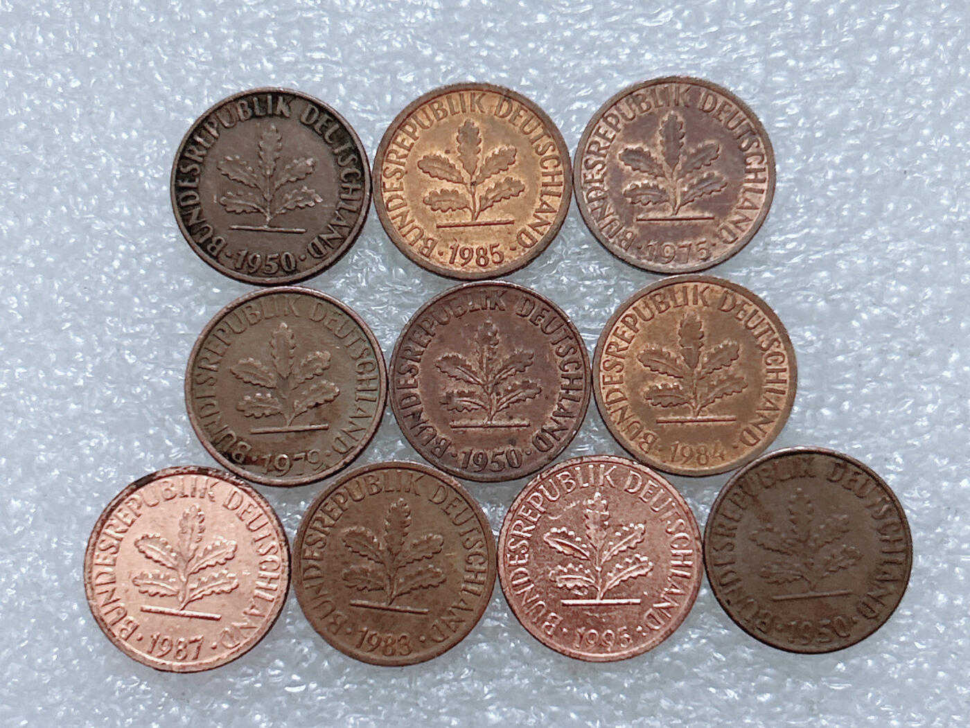 第一海外回流一元起拍收藏 散集专场  第296期 德国1芬尼硬币 10枚