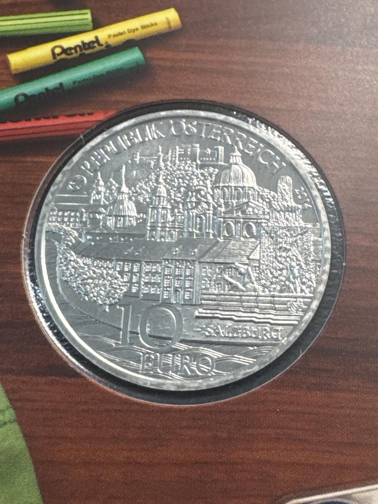 ❤️【币观天下】❤️ 第341期钱币拍卖- 2026.1.30周五晚上6点半场-长期征集拍品 春节前最后一场本场不能存放 节后恢复拍卖 奥地利联邦省系列银币 原厂封装卡册(面值10欧，重量17.3克)2014年蒂罗尔