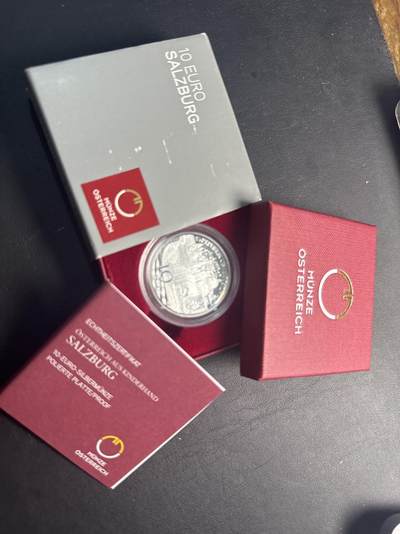❤️【币观天下】❤️ 第341期钱币拍卖- 2026.1.30周五晚上6点半场-长期征集拍品 春节前最后一场本场不能存放 节后恢复拍卖 - 奥地利联邦省系列银币 盒证齐全(面值10欧，重量17.3克)2014-2
