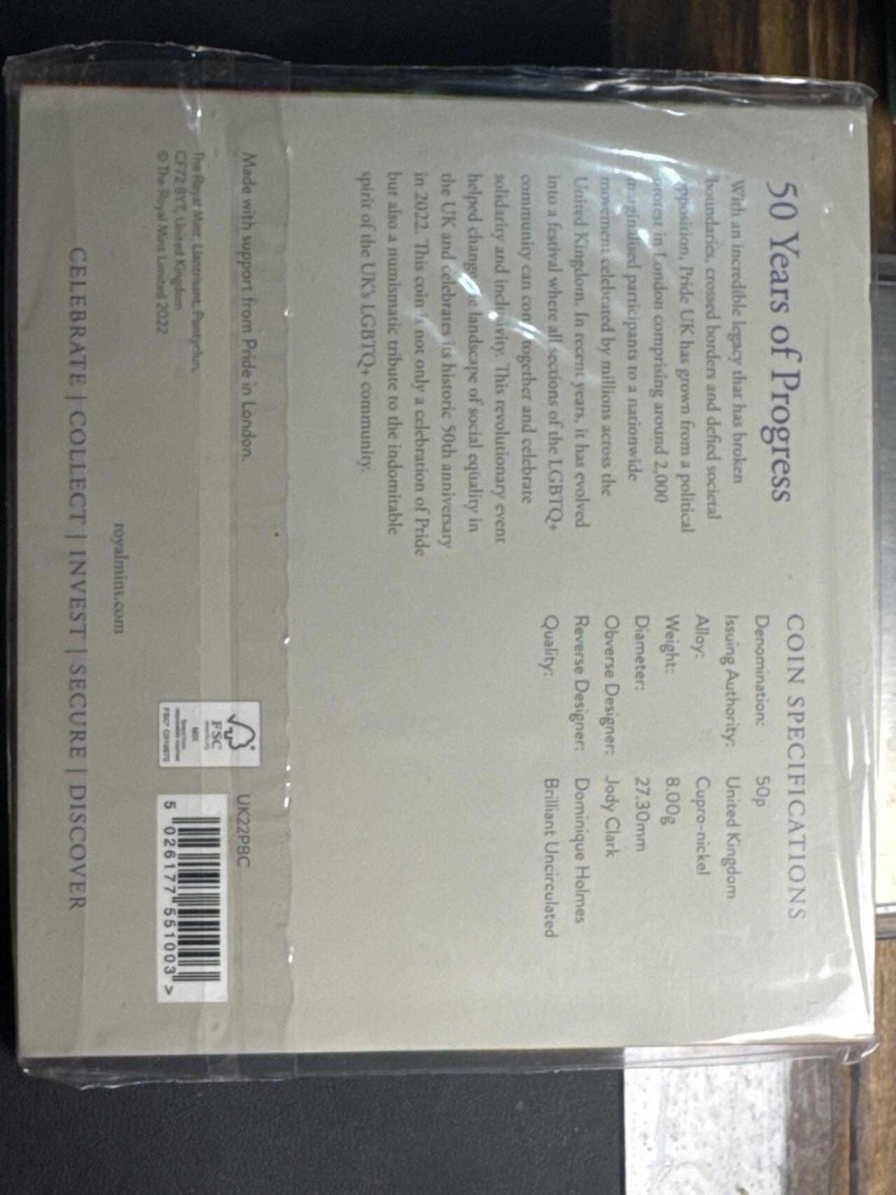 ❤️【币观天下】❤️ 第341期钱币拍卖- 2026.1.30周五晚上6点半场-长期征集拍品 春节前最后一场本场不能存放 节后恢复拍卖 获奖币 英国2022年彩色伦敦50便士纪念卡币