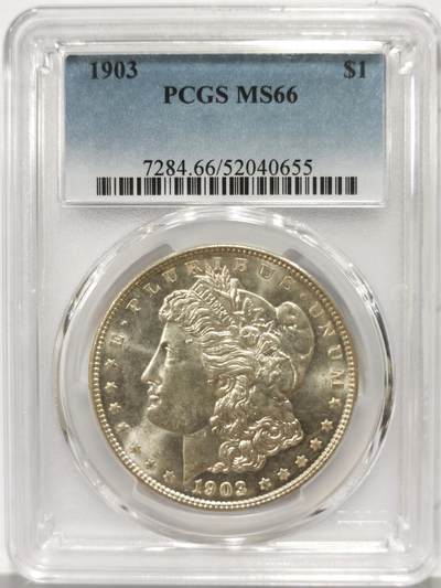 博洋堂世界钱币拍卖第159期（全场包邮） - PCGS MS66 美国1903 摩根 分数进入此年份高端领域 仅为65分数量约四分之一 极为稀少 不可错过的佳品