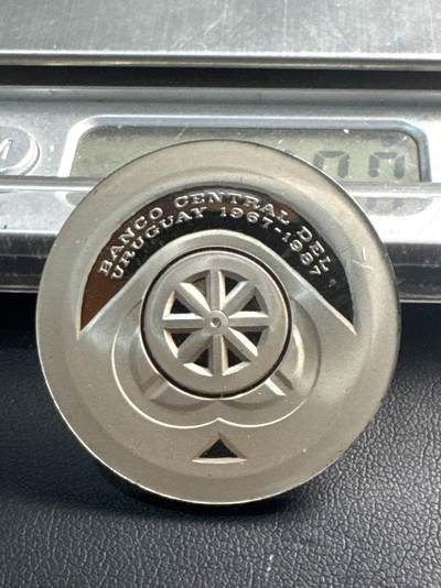 ❤️【币观天下】❤️ 第341期钱币拍卖- 2026.1.30周五晚上6点半场-长期征集拍品 春节前最后一场本场不能存放 节后恢复拍卖 - 1987 乌拉圭 中央银行 5000比索【精制】银币